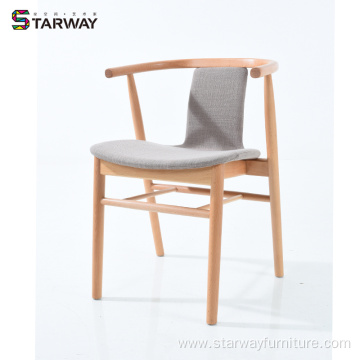 solid beech wood dining-chair fabric-seat durable PP